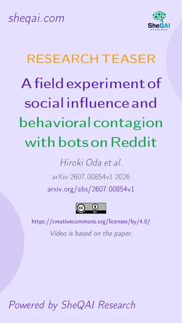 Research Short: A field experiment of social influence and behavioral contagion with bots on Reddit, Hiroki Oda et al.